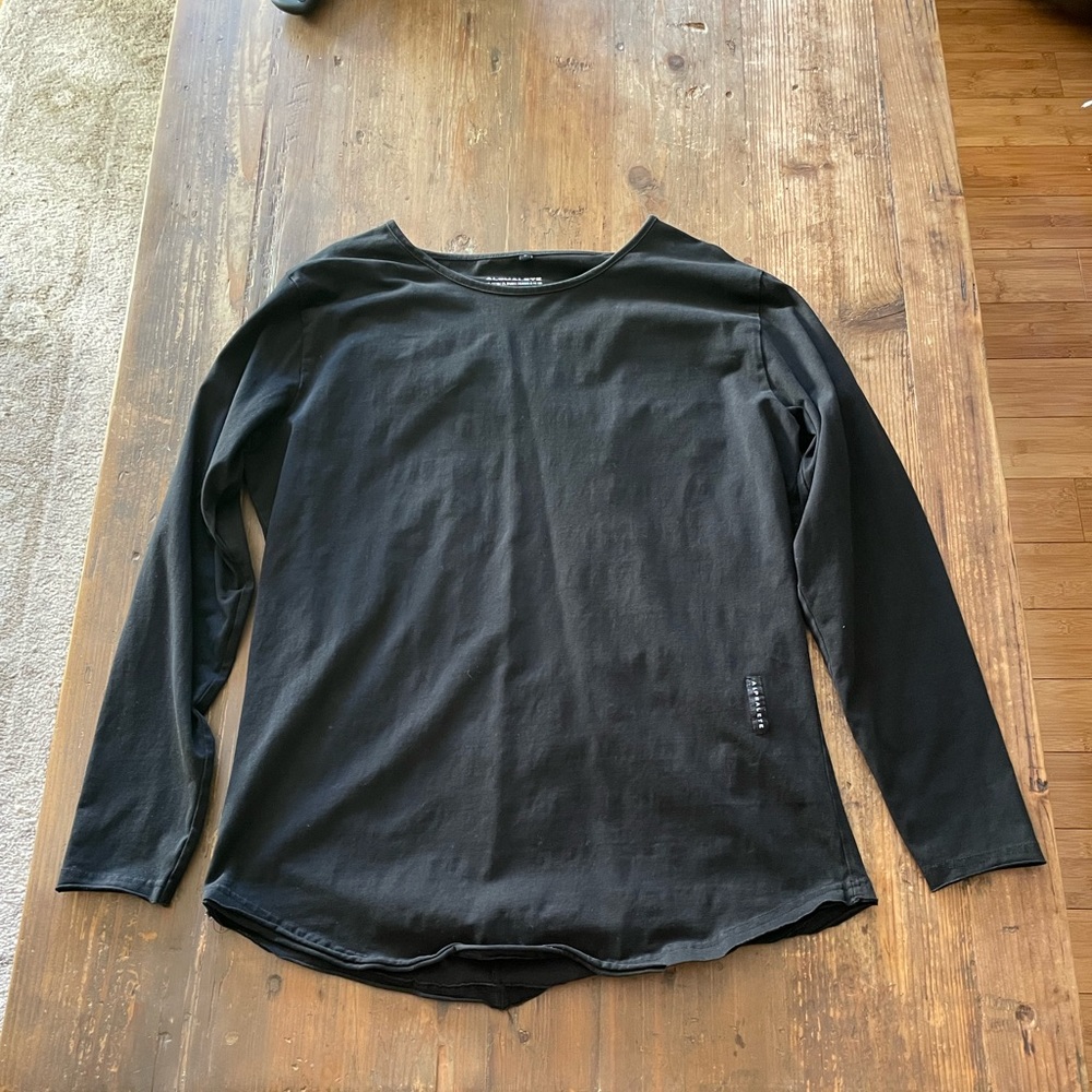 Alphalete Scoop Neck Long Sleeve Shirt Black